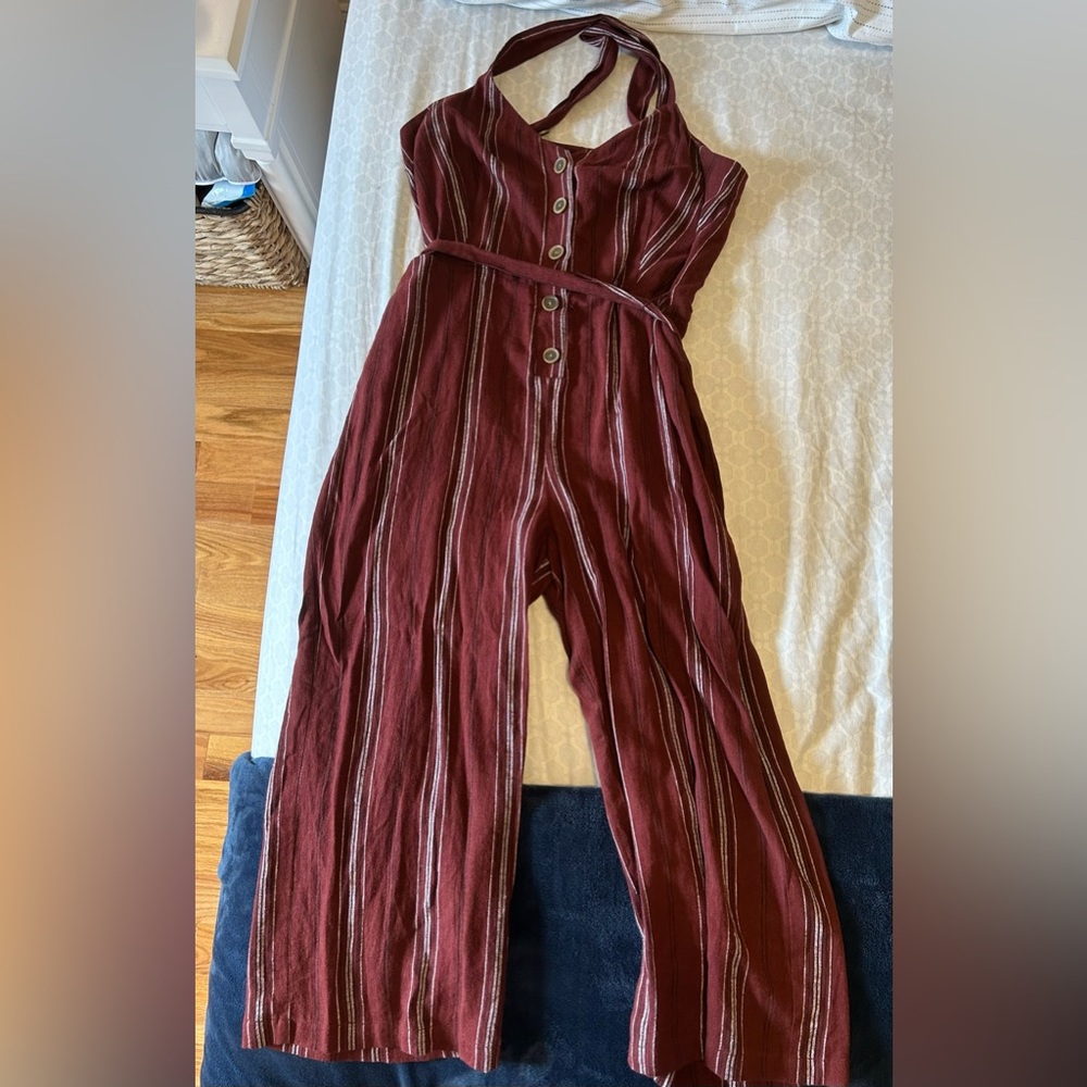 Striped Cropped Jumpsuit